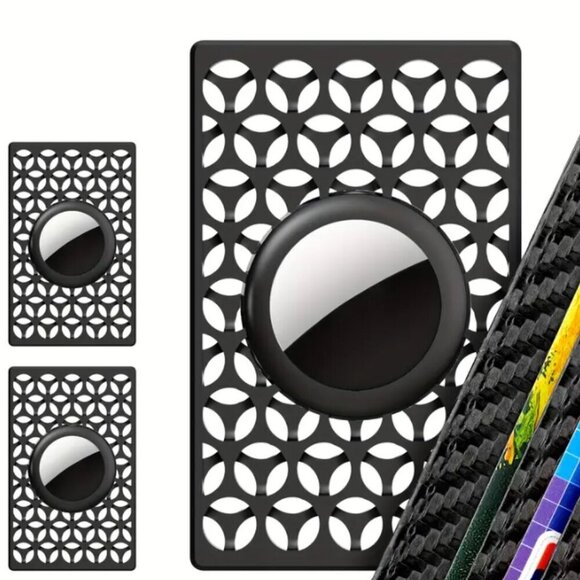 Air Tag Wallet Card Holder 2 Pack Black with Cutouts NWT - Picture 3 of 3